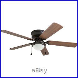 Harbor Breeze Armitage 52-in Bronze LED Indoor Flush Mount Ceiling Fan with Kit
