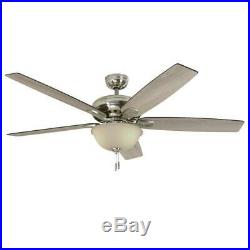 Harbor Breeze Cooperstown 62-in Brushed Nickel Ceiling Fan with Light Kit
