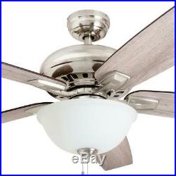 Harbor Breeze Cooperstown 62-in Brushed Nickel Ceiling Fan with Light Kit