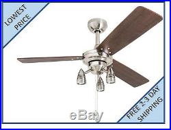 Harbor Breeze Exocet 48-in Brushed Nickel Indoor Ceiling Fan with Light Kit