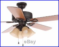 Harbor Breeze Springfield Ii Bronze Indoor Ceiling Fan with Light Kit 52-in NEW