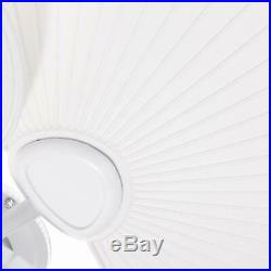 Havana Tropical Ceiling Fan 48 in. LED Indoor Outdoor Matte White Light Kit