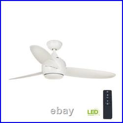 Hedley 54 in. Integrated LED Indoor White Ceiling Fan with Light Kit By Home Decor