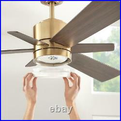 Hexton 52 in. LED Indoor Brushed Gold Ceiling Fan with Light Kit and Remote Cont