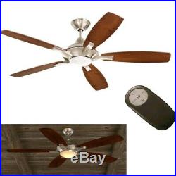 Home Collection Petersford 52 in LED Brushed Nickel Ceiling Fan Remote Light Kit