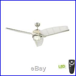 Home Decorator Escape II 60 LED Brushed Nickel Fan withLight Kit & Remote 34315