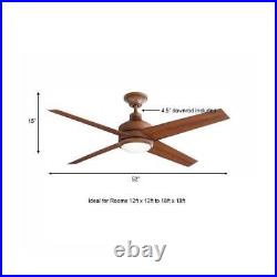 Home Decorator Integrated Led Indoor Distressed Ceiling Fan+1-Light Kit+4-Blade