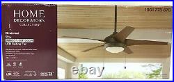 Home Decorators 52 Ceiling Fan Windward Integrated LED Light Kit Oil Rubbed