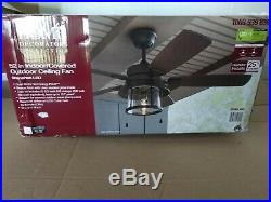Home Decorators 52 in. LED Indoor/Outdoor Bronze Ceiling Fan with Light Kit