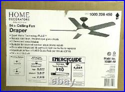Home Decorators 54 Inch Ceiling Fan Draper LED, Remote Control Outdoor Light Kit