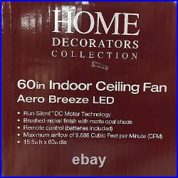 Home Decorators 60 Ceiling Fan Aero Breeze Light Kit Remote Control In/Outdoor