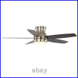 Home Decorators Ashby Park 52 in. Ceiling Fan Brushed nickel Light Kit Remote