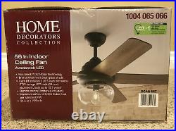 Home Decorators Avonbrook 56 in. Bronze Ceiling Fan with LED Light Kit, Remote NEW
