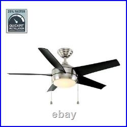 Home Decorators Ceiling Fan 44 LED Click/Lock Blades withLight Kit Brushed Nickel