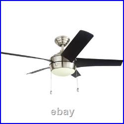 Home Decorators Ceiling Fan 44 LED Click/Lock Blades withLight Kit Brushed Nickel