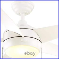 Home Decorators Ceiling Fan 44 with LED Light Kit, Frosted Glass in Matte White