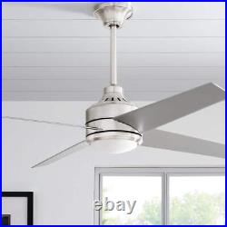 Home Decorators Ceiling Fan 52 LED Indoor Brushed Nickel with Light Kit + Remote