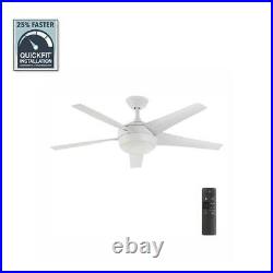 Home Decorators Ceiling Fan 52 Matte White Reversible Motor+Dimmable Light Kit
