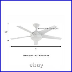 Home Decorators Ceiling Fan 52 Matte White Reversible Motor+Dimmable Light Kit