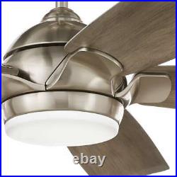 Home Decorators Ceiling Fan 60 Integrated LED Brushed Nickel Light Kit Remote