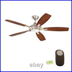 Home Decorators Ceiling Fan Brushed Nickel Angled/Downrod Mount with Light Kit