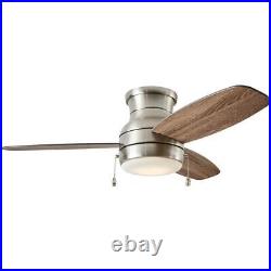 Home Decorators Ceiling Fan with Light Kit 44 Reversible Steel Brushed Nickel