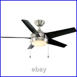 Home Decorators Collection 44 in. LED Brushed Nickel Ceiling Fan with Light Kit