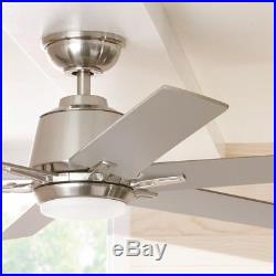 Home Decorators Collection 54 in LED Indoor Brushed Nickel Ceiling Fan Light Kit