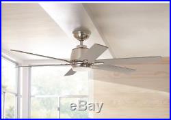 Home Decorators Collection 54 in LED Indoor Brushed Nickel Ceiling Fan Light Kit