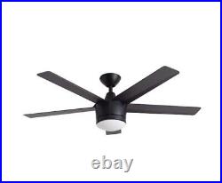 Home Decorators Collection Ceiling Fan with Light Kit/Remote Dimmable Matte Black