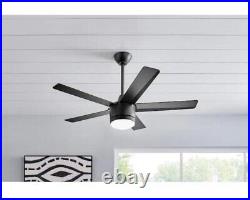 Home Decorators Collection Ceiling Fan with Light Kit/Remote Dimmable Matte Black