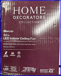 Home Decorators Collection Mercer 52 in. LED Indoor Brushed / Light Kit + Remote