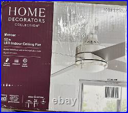 Home Decorators Collection Mercer 52 in. LED Indoor Brushed / Light Kit + Remote