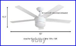 Home Decorators Collection Merwry 52 in. Integrated LED Indoor White Ceiling Fan