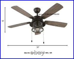Home Decorators Collection Shanahan 52 in. Indoor/Outdoor LED Bronze Ceiling Fan