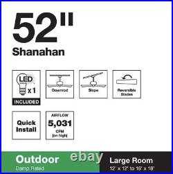 Home Decorators Collection Shanahan 52 in. Indoor Outdoor LED Bronze Ceiling Fan