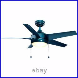 Home Decorators Collection Windward 44 in. LED Blue Ceiling Fan with Light Kit
