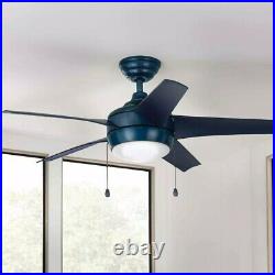 Home Decorators Collection Windward 44 in. LED Blue Ceiling Fan with Light Kit