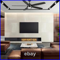 Home Decorators Driskol 60 in. LED Matte Black Smart Ceiling Fan with Light Kit