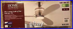 Home Decorators Federigo 48 in. Nickel Silver Ceiling Fan LED Light Kit, Remote
