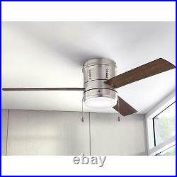 Home Decorators Gamali 52 in. LED Indoor Brushed Nickel Ceiling Fan with Light Kit