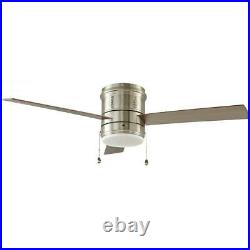 Home Decorators Gamali 52 in. LED Indoor Brushed Nickel Ceiling Fan with Light Kit