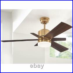 Home Decorators Hexton 52 in. LED Brushed Gold Ceiling Fan with Light Kit & Remote