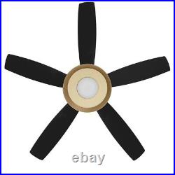 Home Decorators Kempston 52 in. Integrated LED Outdoor Matte Black Ceiling Fan