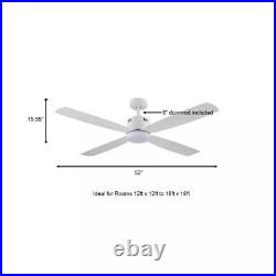 Home Decorators Kitteridge 52 in. LED Indoor White Ceiling Fan with Light Kit