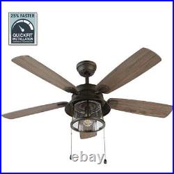 Home Decorators LED Ceiling Fan 52 5031 CFM Light Kit Reversible-Blades Bronze