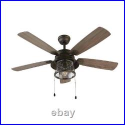 Home Decorators LED Ceiling Fan 52 5031 CFM Light Kit Reversible-Blades Bronze