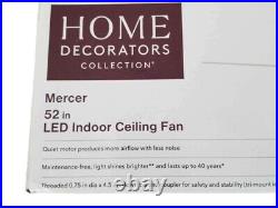 Home Decorators MERCER 52 in. LED Indoor Brushed Nickel Ceiling Fan withLight Kit