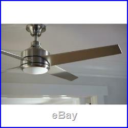Home Decorators Mercer 52 LED Indoor Brushed Nickel Ceiling Fan with Light Kit