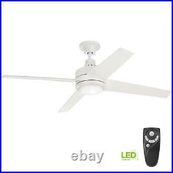 Home Decorators Mercer 52 in. LED Indoor White Ceiling Fan with Light Kit